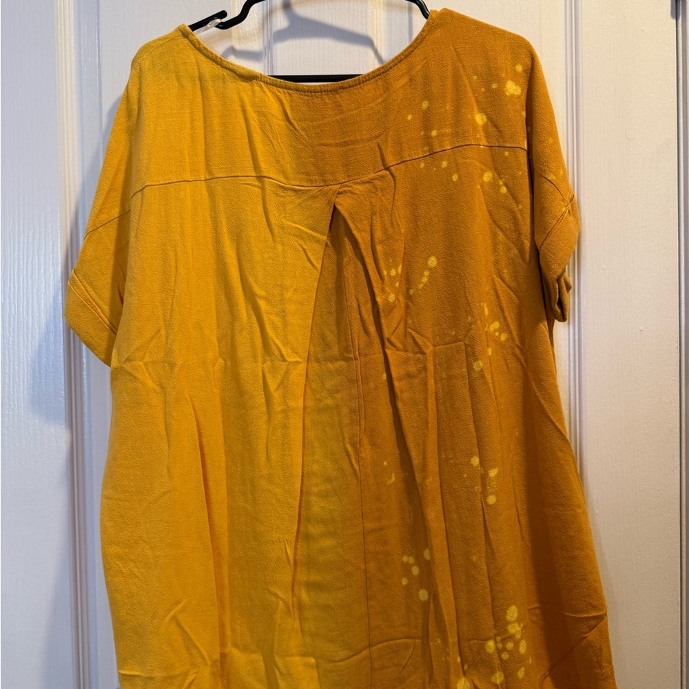 NWT Umgee Ombre Yellow/Orange Frayed Bottom T Shirt Women’s Size S - Picture 4 of 4